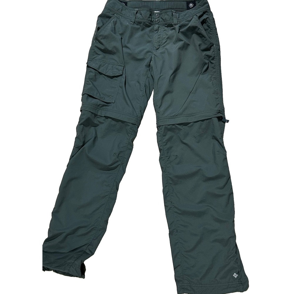 Columbia Omni Shade Olive Convertible Hiking Pants Quick Dry Women's 8